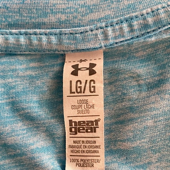 Under Armor heat gear T-Shirt / color: light teal blue 
size large - Picture 4 of 4